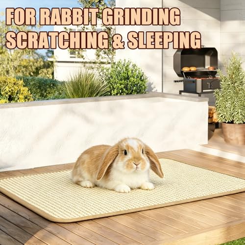 2Pcs 16x12 Inch Natural Sisal Rabbit Scratching Pad | Natural Bunny Scratching Pad Claws and Teeth Care Rabbit Mats for Cages