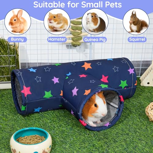 Glittme Washable Guinea Pig Tunnel, 17.7" Soft Plush Hideout for Small Pets | Small Animal Hideout Crafted With Warm Plush Lining, Offering A Cozy And Foldable Retreat For Indoor Play And Restful Sleep