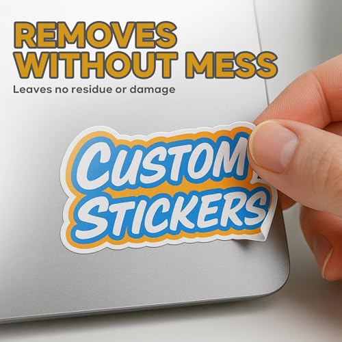 Custom Stickers Personalized - Custom Pack Die Cut Vinyl Decals | Print Your Own Sticker, UV-Resistant Customized Sticker Labels for Jars, Laptops, Bottles, Custom Labels for Business Logo