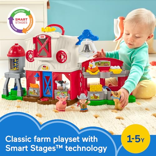 Fisher-Price Little People Toddler Learning Toy Caring for Animals Farm Playset with Smart Stages for Pretend Play Kids Ages 1+ years (Amazon Exclusive) - style: Classic Farm