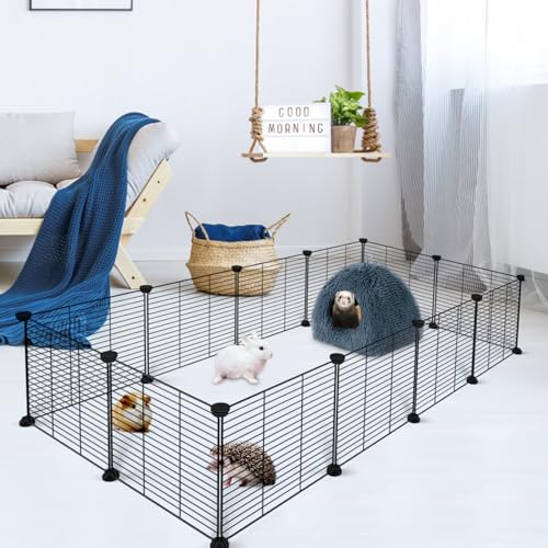 YUEPET Rabbit Bed, Bunny Hideout, Guinea Pig Bed, Ferret Bed, Dark Grey | Semi-Closed Cave, Thick Plush Fabric, Removable Washable Pad, Indoor Use for Small Animals - color: Dark Grey