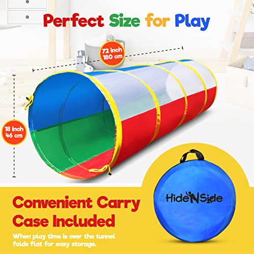 6ft Crawl Through Play Tunnel Toy, Pop up Tunnel for Kids Toddlers Dogs Babies Infants & Children Gift Indoor & Outdoor Action Toy Tunnel - size: 6 Foot