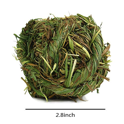 Hamiledyi Rabbit Chew Ball Timothy Grass Grinding Small Animal Activity Play Chew Toys for Bunny Rabbits Hamster Guinea Pigs Gerbils (5 PCS) - size: 5 PCS grass ball
