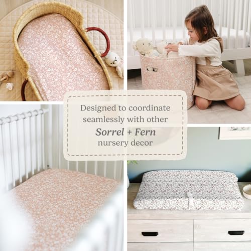 Pack and Play Sheets Fitted, Mini Crib Sheets for Graco Pack N Play Playard (38x26), Ultra Soft Organic Cotton Blend, Safe & Snug Playpen Mattress Sheet for Baby Boys & Girls – Fleurette, 2-Pack - color: Fleurette