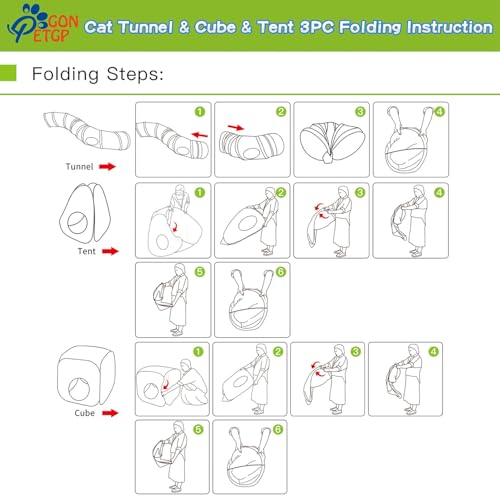 Outdoor Cat Enclosures, Cat Tunnels Catio Tents Cubes for Indoor Cats with Play Ball, Collapsible Outside Playpen Tunnel for Kitty, Rabbit, Puppy and Small Animals