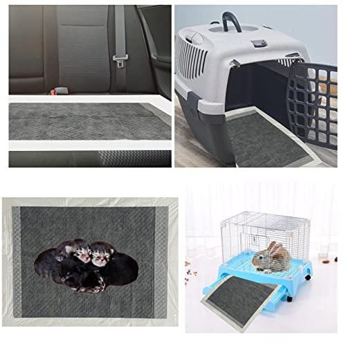 100 Pcs Disposable Rabbit Pee Pads,Pet Pees Pad Cage Black Carbon Liner,Super Absorbent Leak Proof Cushion Reduce Odor Bunny Training Accessories for Kitten Puppy Hamsters Hedgehog - size: 【13.0 x 18.0 in】