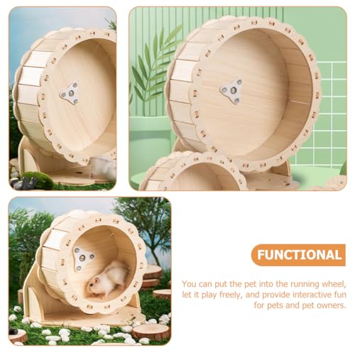 TOYANDONA Hamster Running Wheel Silent Wooden Exercise Roller 15cm Sunflower Design Small Pet Activity Wheel for Hamsters and Gerbils