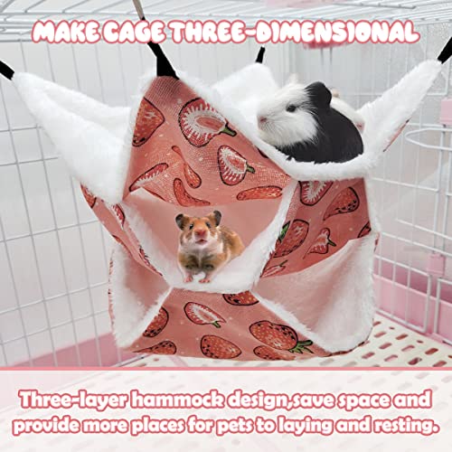 LYART Guinea Pig Rat Ferret Hammock and Warm Bed Small Pet Hideout Tunnel Cave Hanging Bunkbed Hammock Cage Toy for Hamster Sugar Glider Squirrel (5.Three-Layer Hammock) - color: 5.Three-layer hammock