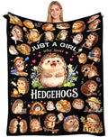 Hedgehog Blanket Gifts Ultra Soft Warm Flannel Hedgehogs Throw Blanket Funny Hedgehog Accessories for Couch Bed Travel 50"x40" - color: Black Hedgehog