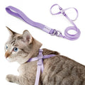 Cat Harness and Leash 2-in-1, Escape Proof Anti-Choking Harness Adjustable Lightweight Leash One-Piece Non-Detachable for Kitten Cats Outoor Walking Training, US IDA Bronze Award (Purple) - color: Monet Purple