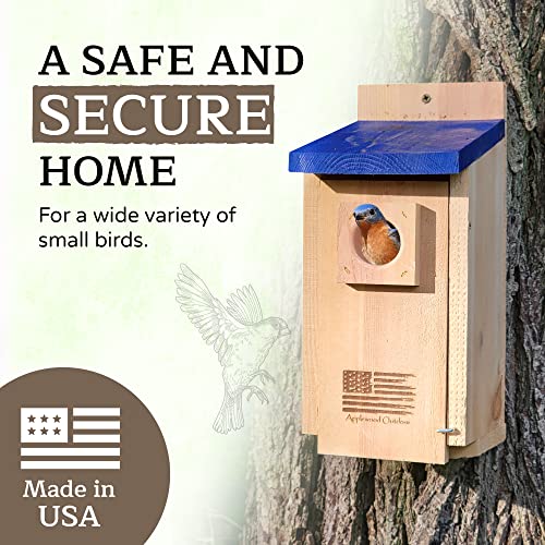 Made in USA,Rustic Cedar Bird Houses with Optional Camera (No Camera)