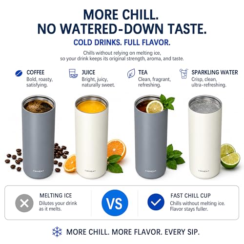 14oz Fast Chill Cup Thermos Bottle, Chills Room-Temperature Drinks to 32°F in 10 Minutes, Stays Below 41°F for 6 Hours, No Ice Needed, Insulated Bottle, No Watered-Down Taste(Gray) - color: Gray