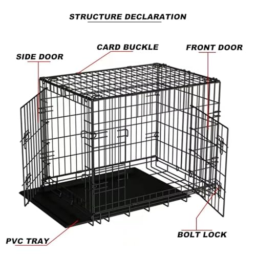 Garvee 42 Inch Dog Crate, Portable Dog Crate with Slide Out Tray, Top & Front Door, Folding Small Critter Cage for Dog, Cat, Bunny, Ferret, Chinchilla, Cat, Rat