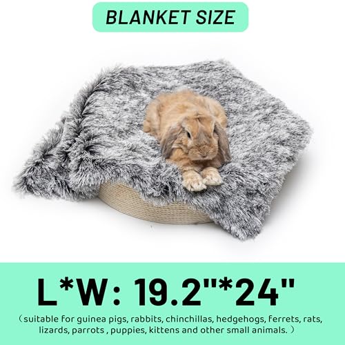 Guinea Pig Blankets 4 Pack, Warm Cozy Fleece Pet Cage Accessories | Washable Cold Weather Small Animal Bedding Mat Cage Liners for Hedgehog, Rabbit, Hamster, Chinchilla (19.2x24in) - size: MEDIUM: 19.2"*24"