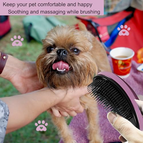 Puppy Brush, Soft Dog Brush for Grooming, Puppy Hair Remover Brush Comb, Grooming Tool for Poodles,Teddy, Yorkies, Maltese, Shih Tzu, Chihuahua, Rose Purple - color: Rose purple
