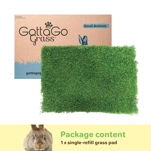Gotta Go Grass for Small Animals – Natural Real Grass Bedding & Pet Resting Pad, Grass Potty Pad for Rabbits, Guinea Pigs, Hamsters, and Small Pets, Odor Absorbent Grass Mat (Refill Pack 16" x 24") - size: Refill 1- Pack