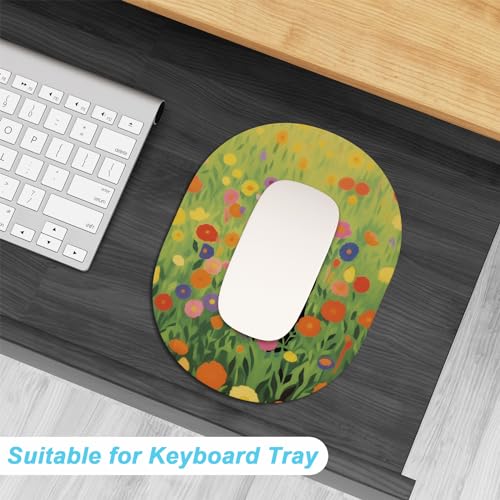 Rimilak Small Mouse Pad 6 x 8 Inch, Irregular Mini Mousepad, Grass Cat | Non-Slip Rubber Base, Waterproof Compact Mouse Mat for Laptop Computer Wireless Mouse Keyboard Home Office Travel - color: Green Grass Cat, size: 8L x 6W inches