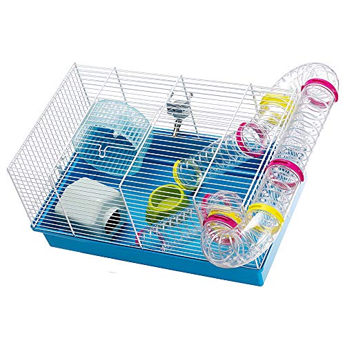 Ferplast Paula Small Hamster Cage | Fun & Interactive Cage Measures Measures 18.11L x 11.61W x 9.6H & Includes All Accessories - style: Paula Hamster Cage