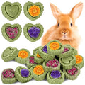 20PCS Bunny Chew Toys for Bunny's Teeth Organic Timothy Hay Cakes | Rabbit Toys for Bunny's Teeth, Rabbits, Chinchilla, Hamster, Guinea Pig Reliable Rabbit Chew Toys for Teeth