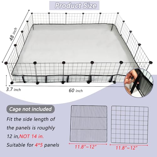 Guinea Pig Cage Liner Tarp Bottom Waterproof and Washable Base Also for Rabbits, Bunny, Chinchesillas, Hedgehog, Ferrets and Other Small Animals(48x60 inches) - size: 48.0"L x 60.0"W x 4.0"H