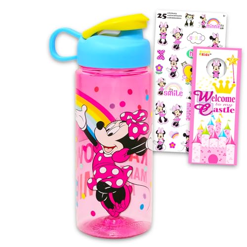 Disney Minnie Mouse Water Bottle Set - Bundle with 16.5 Oz Tumbler for Home, School, Travel Plus More | Minnie Mouse Reusable Drinkware for Kids