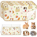 JarThenaAMCS 3Pcs Guinea Pig Cage Liners 47 x 24 Inch Washable Guinea Pig Pee Pads Cute Floral Reusable Pee Mat Absorbent Bedding for Small Animals Rabbit Hamster Chinchilla Ferret Rat