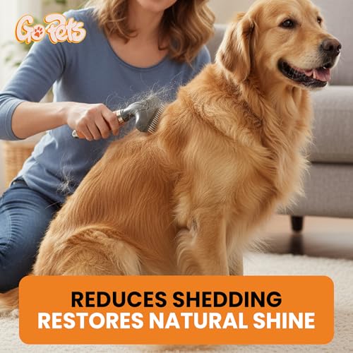 Double Row Dematting Rake Undercoat Deshedding Tool for Dogs & Cats | Dog Brush for Shedding and Grooming, Long Hair Pet Grooming Brush for Mat Removal, Detangling, and Shedding Control - style: Double Row Dematting Comb