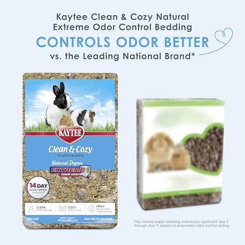 Kaytee Clean & Cozy Natural Paper with Extreme Odor Control Bedding, Made with 100% Recycled Paper - size: 24.6 Liter