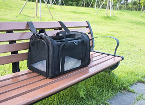 Soft Sided Carrier for Small Medium Cats Dogs,TSA Airline Approved Collapsible Travel Pet Carrier Medium Black - color: Black, size: Medium