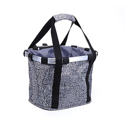 Pet Dog Bike Basket & Carrier Bag- Foldable Detachable Pet Travel Bicycle Basket - Small Animal Dog Cat Rabbit Bike Ride Basket Carrier (Gery) - color: Grey