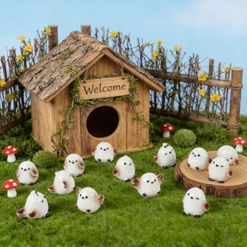 18 Pieces Mini Birds Animals Tiny Resin Animals for Dollhouse Fairy Garden Landscape Aquarium Party Decorations - style: Bird