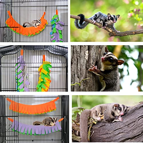 FABMODE 2 Packs Small Pet Toys, Sugar Glider Cage Accessories, Climbing Toys Swing Toys, Suitable for Ferret Birds Parrots Hamster Squirrel Chinchilla Guinea Pigs (with one Water Bowl)
