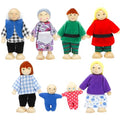 ONEST 8 Pieces Wooden Dollhouse Family Set Mini People Figures Sets Dollhouse Dolls Wooden Doll Family Pretend Play Figures Accessories for Pretend Dollhouse - style: Different Style
