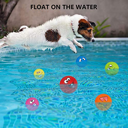 Dog Toy Squeaky Dog Toys Funny Face Chewing Latex Rubber Soft Fetch Play Interactive Dog Balls for Puppy Small Medium Pet Dog (6PCS) - color: Different Face
