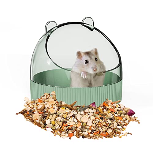 Cute Hamster Food Bowl Hedgehog Dish for Dwarf Hamsters, Syrian Hamsters, Gerbils, Mice, Rats, Small Animals, Green - color: Green