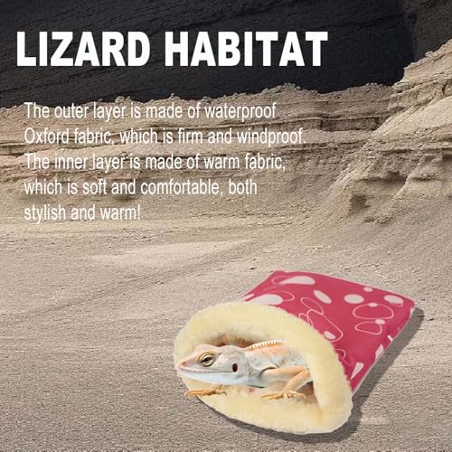 Plush Reptile Sleeping Bag Cozy Plush Sleeping Bag Lizard Hammock Soft Cushion, for Bearded Dragon, Hamster, Lizard, Gecko Sleeping Bag, Reptile and Other Small Animals (Color Random, 1Pcs)