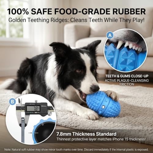 Smart Interactive Dog Toy, 8 Modes Automatic Rolling Ball with a Recording Function, Food-Grade Rubber Material Interactive Dog Ball for Medium and Large Dogs