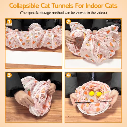 PINVNBY Large Rabbit Tunnel，Collapsible Rabbit Tunnels for Indoor Bunnies Bunny Hideout with 5 Types of Chewing Toys for Ferret Kitten Small Animals (Faucet Shape) - size: Faucet Shape