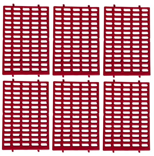 Saguaro Acres Rabbit & Small Animal Cage Resting Mat, Red, Pack of 6 | For Wire Floored Cages - color: Red
