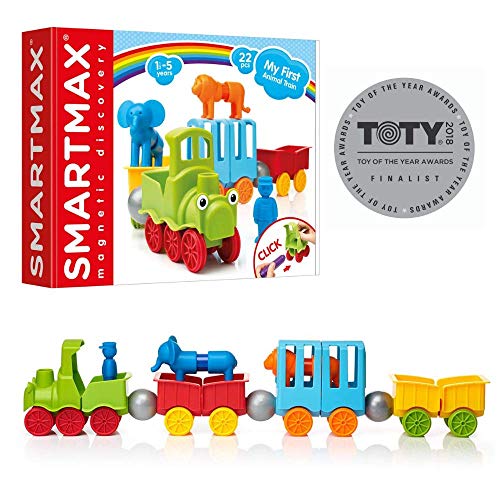 SmartMax My First Animal Train STEM Magnetic Discovery Play Set with Moving Train and Soft Animals for Ages 1-5 - style: My First Animal Train