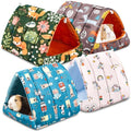 Cinnvoice 4 Pcs Guinea Pig Hideout, Guinea Pig Bed Tunnel, Rabbit Washable Small House Cage Accessories for Bunny Hedgehog Mouse Chinchillas Hamsters Ferrets Bearded Dragons Rats(Forest,9.8 in) - size: 9.8 in, style: Forest