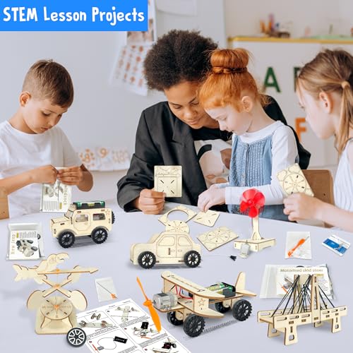 kortes 24Pack STEM Kits for Kids Classroom, Science Building Project Craft for Ages 8 9 10 11 12, 3D Wooden Model Kit, STEM Toys for Boys Girls Birthday Gifts Party Favors School Exchange Gifts - style: Gift