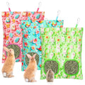 UPINS 3Pack Guinea Pig Hay Feeder Bag,Bunny Rabbit Cage Bag Hanging Holder | Guinea Pig Cage Feeder,for Bunny Rabbits,Chinchillas,Hamsters,Small Pets,and Animals - color: Blue Pink Green