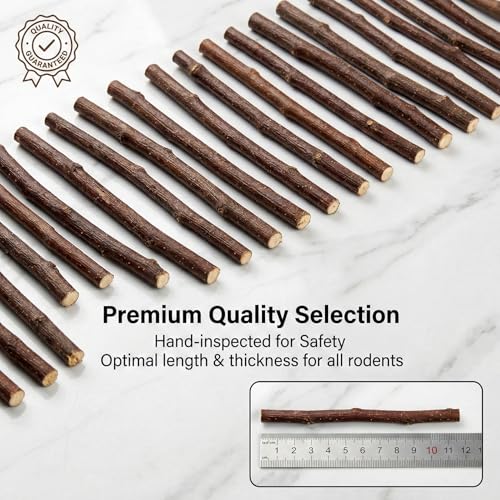 Sukh 340g Organic Apple Sticks - Natural Chew Sticks for Rabbits & Rodents | Small Animal Chew Sticks for Hamsters, Bunnies, Guinea Pigs, Gerbils, Squirrels and Chinchillas, Daily Enrichment and Gifts - size: 340g