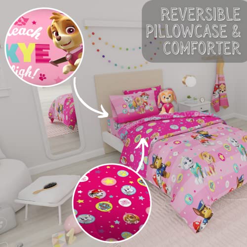 Paw Patrol Girls Kids Bedding Super Soft Comforter and Sheet Set with Sham, 5 Piece Twin Size, (100% Officially Licensed Nickelodeon Product) By Franco - color: Paw Patrol Girls, size: 5 Piece Twin Size