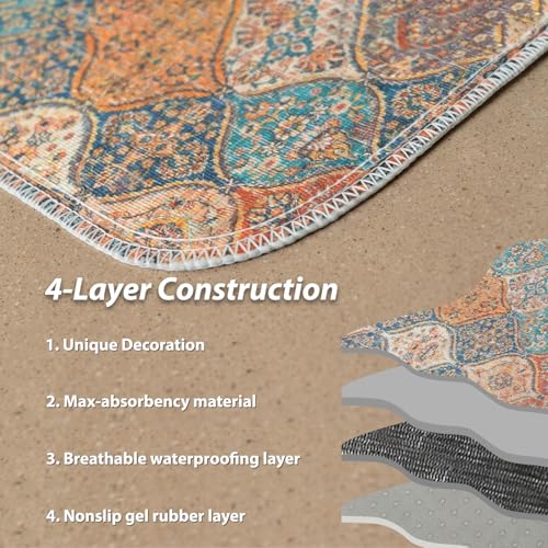 nunubaby 4PACK Washable Pee Pads for Dogs, Stylish, Non-Slip and Leak-Proof Pee Pads. Reusable Potty Pads for Dogs for Crates and Floors.(Cream/Multi,18" x24" ) - color: Cream/Multi, size: 18x24 Inch (Pack of 4)