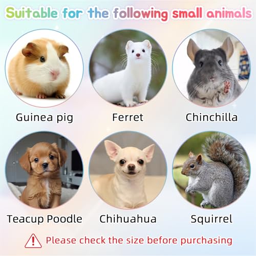 2pcs Animal Harness and Leash, Ferret Harness No Pull Soft Mesh Red Pink,S | Soft Mesh Comfort, Bell for Outdoor Walks, Velcro Easy-On Fit, 4.4 ft Leash, for Baby Ferrets, Rats and Guinea Pigs - color: red+pink, size: Small (Pack of 2)