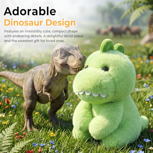 Ditucu Palm-Sized Dinosaur Stuffed Animals Cute Soft Dino Plush Doll Small Plushies Toys Gifts for Kids Green 6 inch - style: Dinosaur B