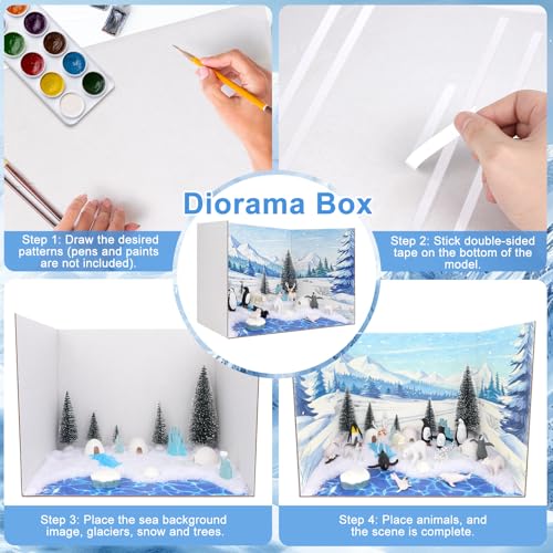 39 Pcs Arctic Animals Figurines Arctic Animals Habitat Diorama Project Set - style: Arctic