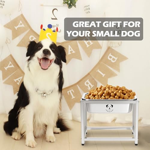 0.85 Gallon Elevated Large Dog Water Bowl, 10.23" Raised Stainless Steel Bowl for Medium Large Breed, Elevated Dog Water Bowl with Full Metal Stand, Easy to Clean and Assemble for Indoor Outdoor - size: 0.85 Gal - Height 10.23"